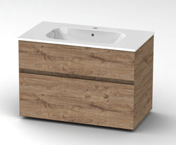 Bathroom vanity with integrated sink 90 cm-Grittel